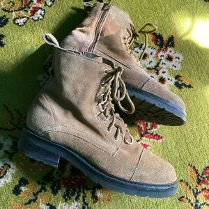 All Saints Tan Combat Boots 8.5